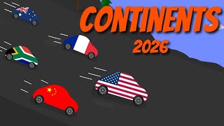 Continents Car Race in Algodoo | Continents 2026