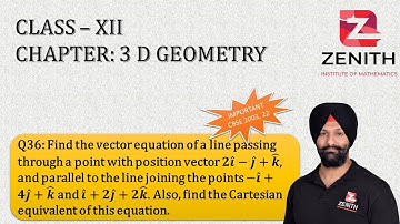 Find the vector equation of a line passing through a point with position vector 𝟐𝒊 ̂−𝒋 ̂+𝒌 ̂, and...
