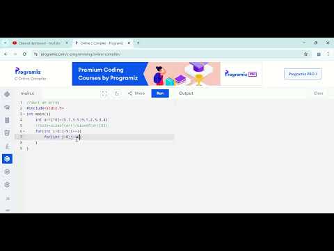 "BUBBLE SORT. Sort Array in C programming language easy and simple method. "