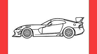 How to draw a DODGE VIPER SRT easy / drawing dodge viper 2017 from the side for beginners
