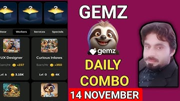 GEMZ DAILY CIPHER CODE + DAILY COMBO  14 NOVEMBER | GEMZ DAILY CODE TODAY | GEMZ DAILY COMBO TODAY