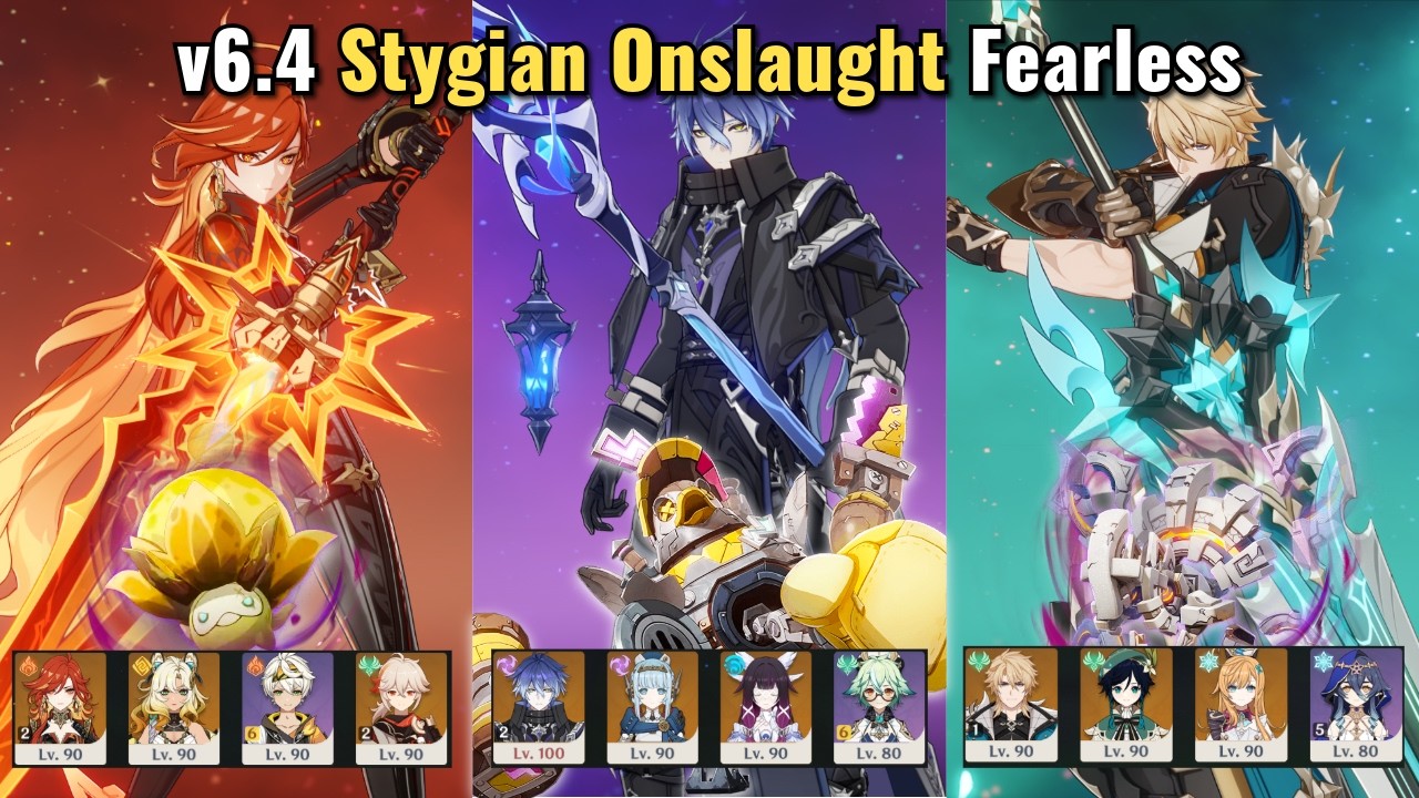 v6.4 NEW Stygian Onslaught Fearless | C2 Mavuika, C2 Flins, C1 Varka | Genshin Impact