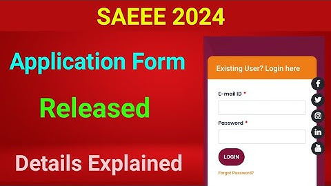 SAEEE 2024 Application Form Started | How to Fill the Registration Full Details | MDE