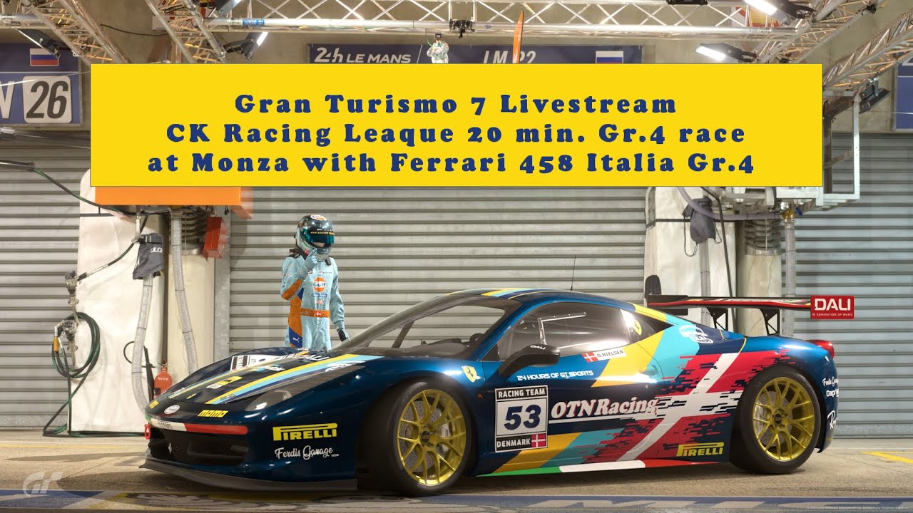 GT7 Live | CK Racing Leaque | 20 min. Gr.4 race | Monza | Ferrari 458 ...
