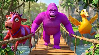 Colorful 3D Animal Slide | Giant Slide with Cow, Elephant, Duck, Dino, Gorilla | Fun Animals Game screenshot 5