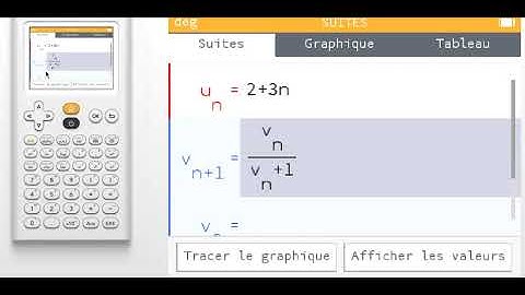 1Spé SUITES NUMWORKS Saisir une suite définie par recurrence