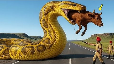 Brave Heroes Save Hyperactive Mother Cow from Giant Python’s Terrifying Attack 🐍