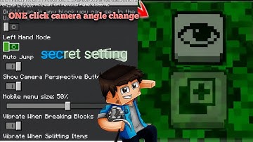 Minecraft Secret Setting New Update || one click camera angle change #minecraft  #minecarft_pocket_