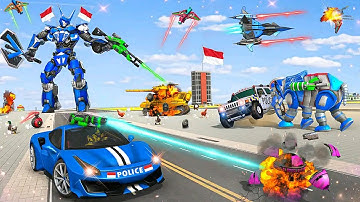 Police Elephant Robot Games 2021: Robot Plane Transportation - Android Gameplay