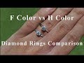 F vs H Diamond Engagement Rings Comparison on Finger