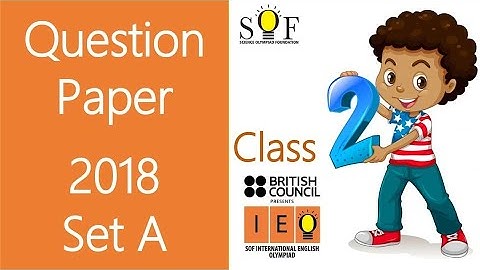 IEO English Olympiad Class 2 Question paper 2018 Set A