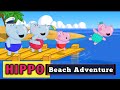 Kids Beach Adventure✈️ ||Hippo family🏏🏉