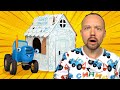 Синий Трактор Плей - Распаковка домик из картона и раскраска для детей малышей