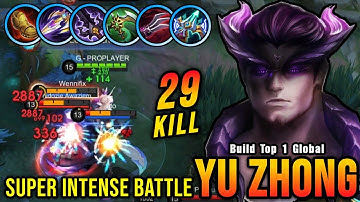 Super Intense Battle!! 29 Kills Yu Zhong Insane ATK Speed Build - Build Top 1 Global Yu Zhong ~ MLBB