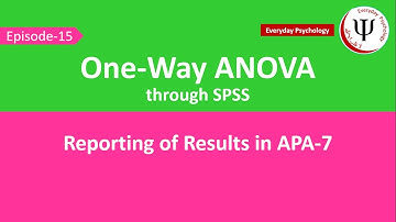 One Way ANOVA Through SPSS and APA 7 Reporting