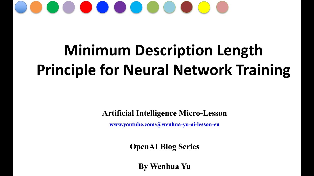 Minimum Description Length Principle for Neural Network Training - YouTube