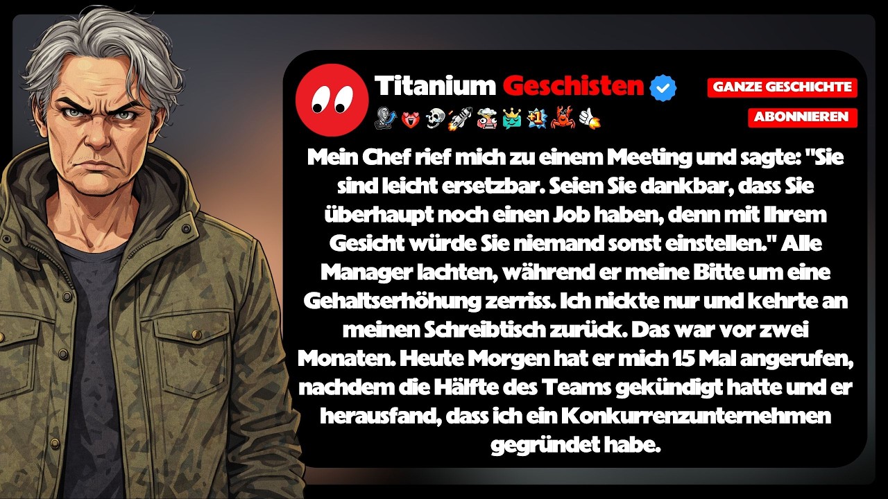 [GANZE GESCHICHTE] Mein Chef rief mich zu einem Meeting und sagte: 