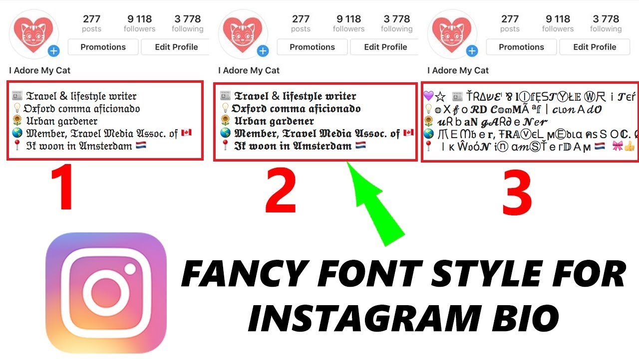 how to make font on instagram bio