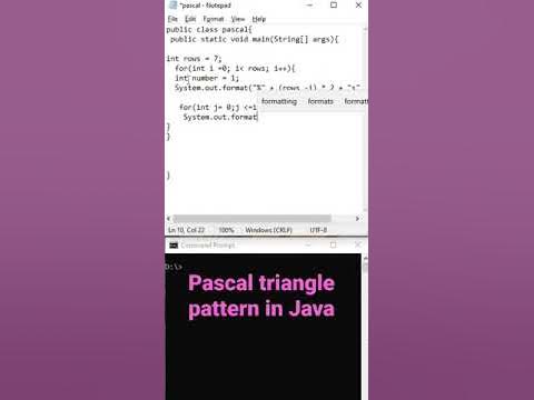 Print pascal pattern in java || pascal triangle pattern in java ...