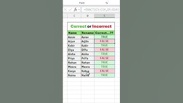 use exact function in excel