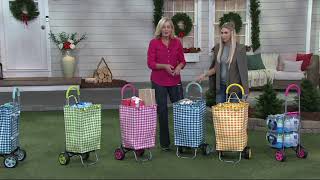 Trolley Dolly Basket Weave Cart w/ Extra Large Wheels & Cushion Handle on QVC