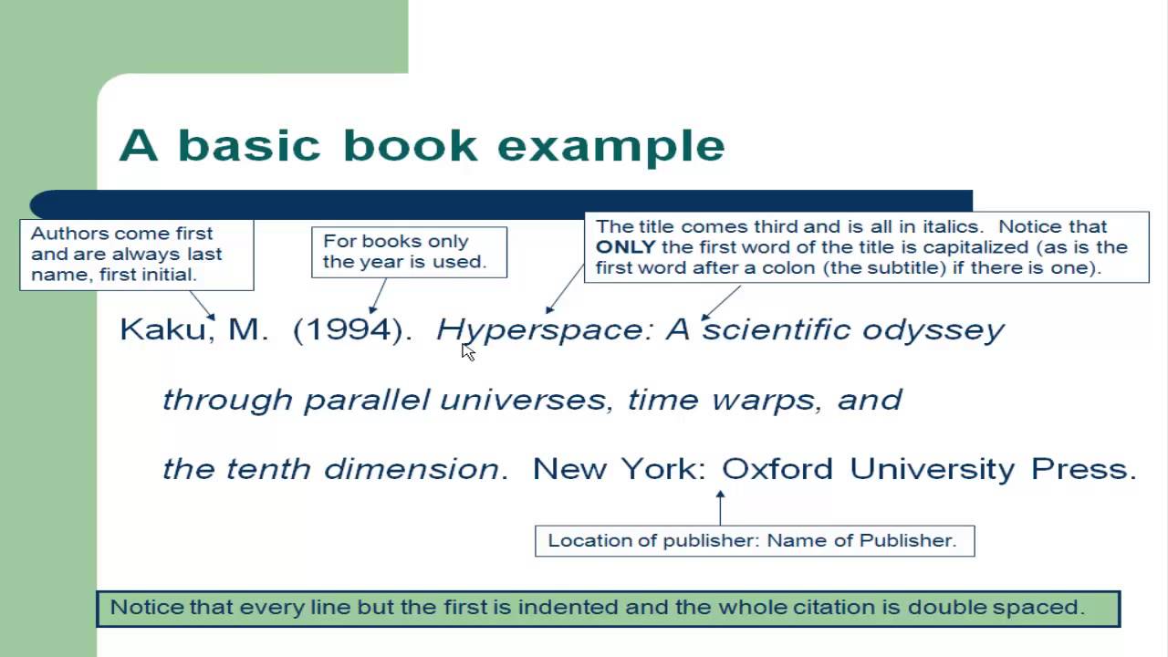 APA Citation: How to Cite Books - YouTube