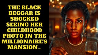 The Black Beggar Is Shocked Seeing Her Childhood Photo in the Millionaire&#39;s Mansion...