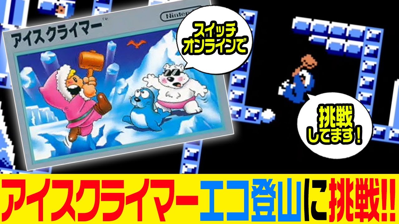ファミコン】 アイスクライマー 「エコ登山」に挑戦！【スイッチ
