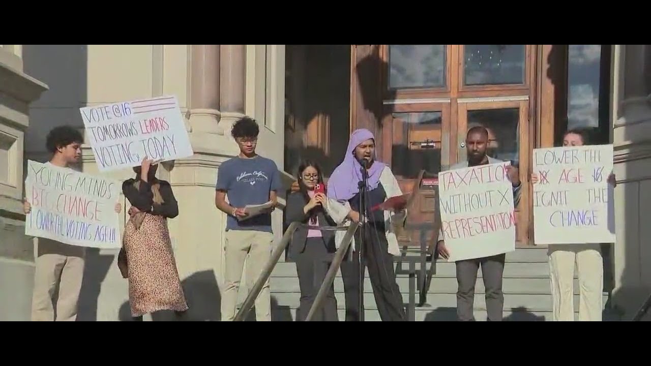 Student rally to lower school board voting age - YouTube