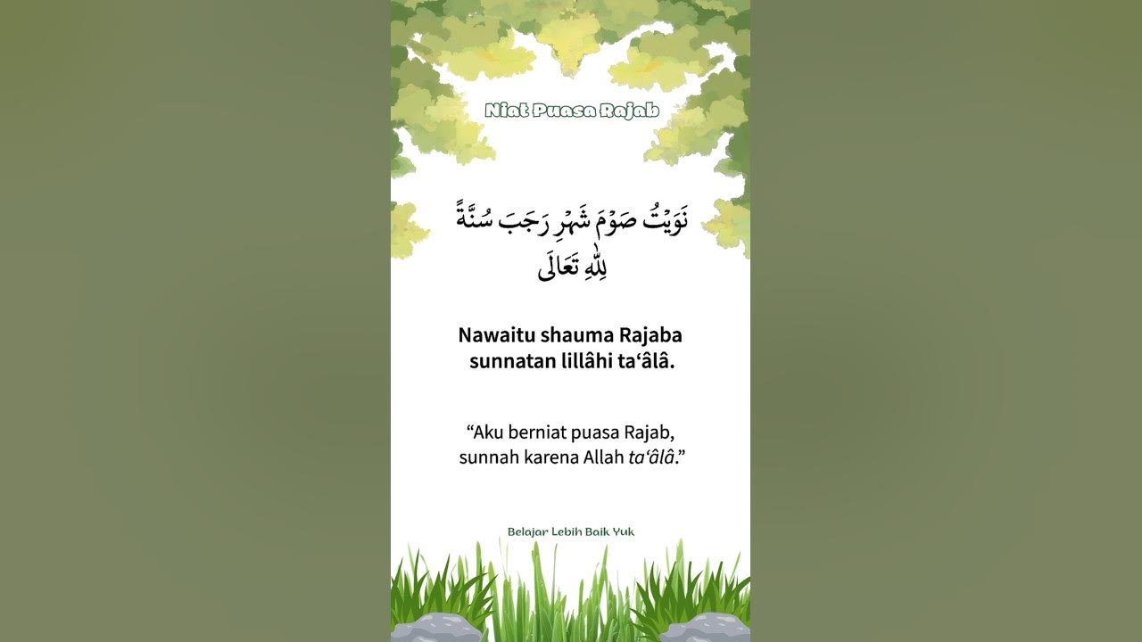 Niat Puasa Rajab YouTube