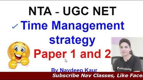 NTA UGC NET  Time Management strategy Paper 1 and 2