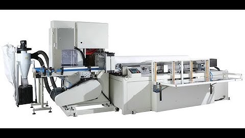 Automatic maxi roll paper cutting and shrink packing machine
