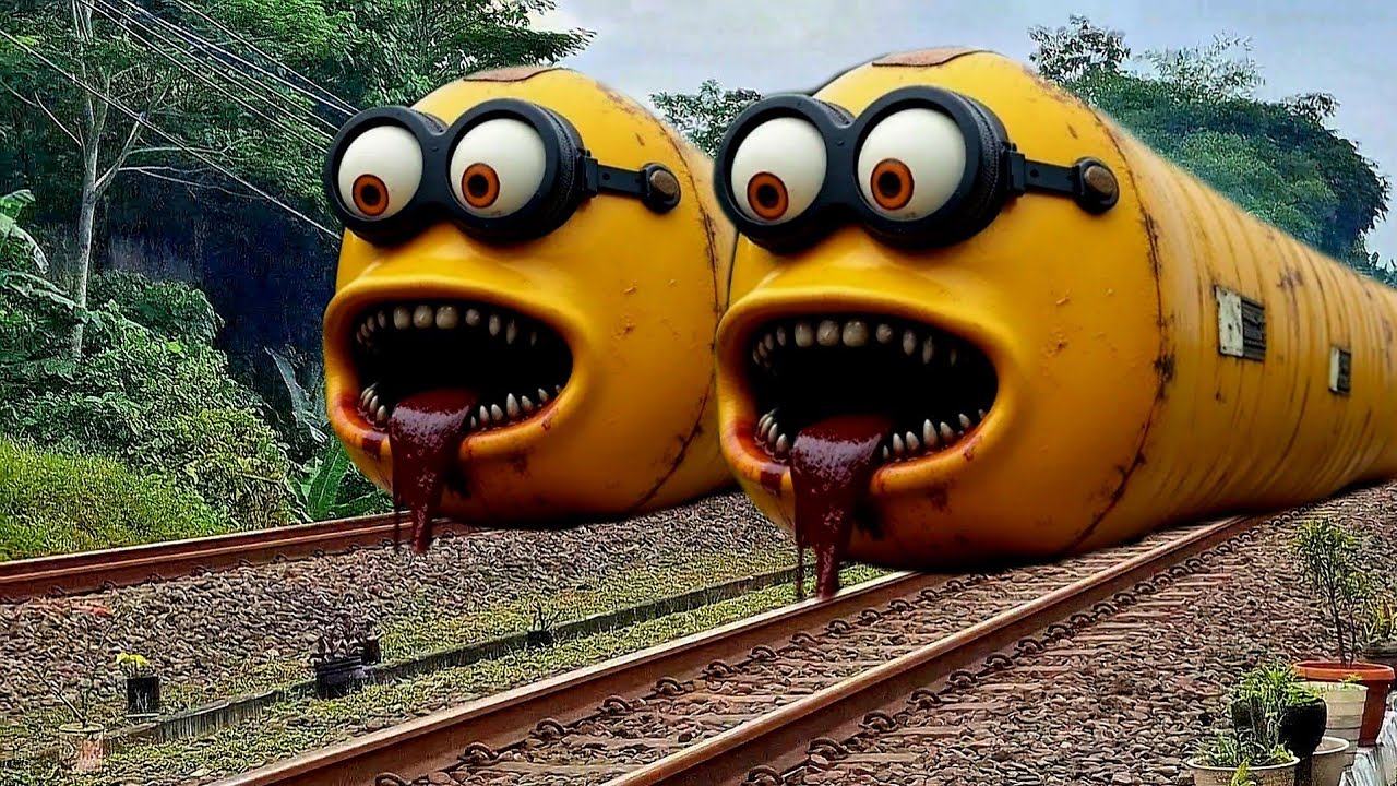 ALAMAAAKK‼️ KERETA API PANJANG BERUBAH MENJADI MINION EXE LUCU 😂