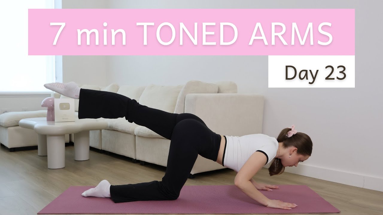 DAY 23 - 1 Month Pilates Plan // 7MIN Toned Arms // DoraFit 
