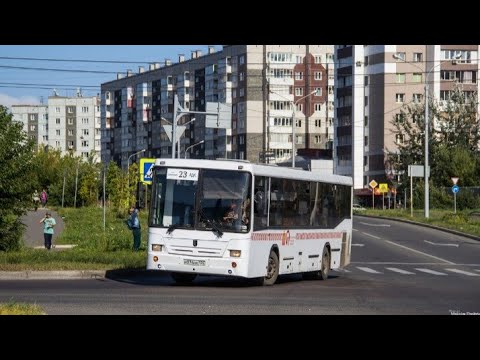 Автобус НЕФАЗ 5299-20-32 гос М 074 НК 124 маршрут 23 г.Красноярск