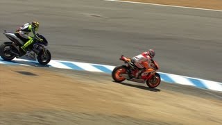 Marquez puts one over Rossi at the Corkscrew