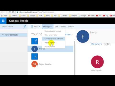 How to export contacts in outlook webmail 365