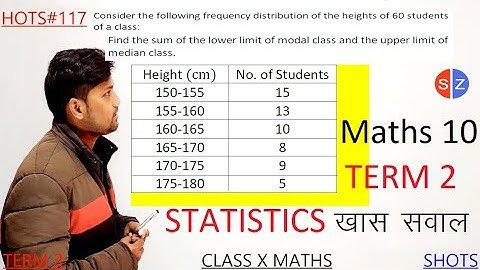 find the sum of the lower limit of modal class and the upper limit of median class @MathsTransporter