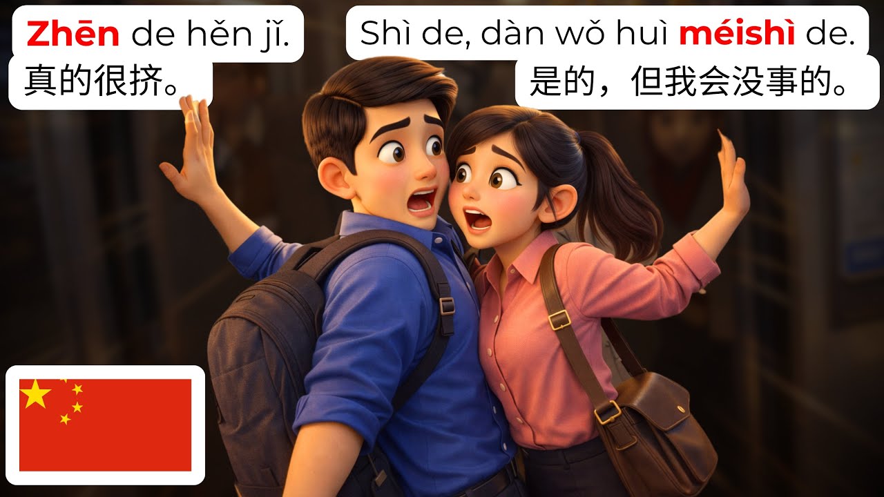 🚇 15 повседневных китайских диалогов в переполненном метро | HSK 1-2