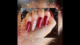 Uñas cofin corazones con gel paing para SAN VALENTIN