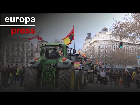 Algunos tractores se retiran de las manifestaciones frente al Ministerio de Agricultura