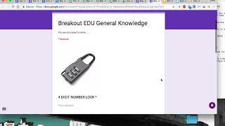 Breakout EDU Digital: Step 1 of 2, create a form.