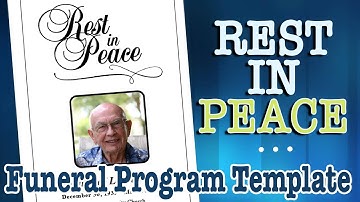 Rest In Peace Funeral Program Template - DIY Funeral Programs