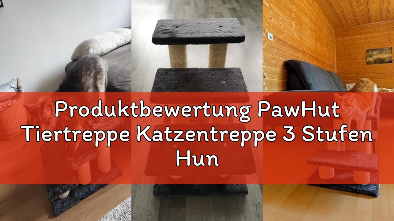 Produktbewertung PawHut Tiertreppe Katzentreppe 3 Stufen Hundetreppe Treppe für Katze und Hunde Plüs