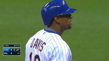 CHC@MIL: Davis collects four hits, three RBIs