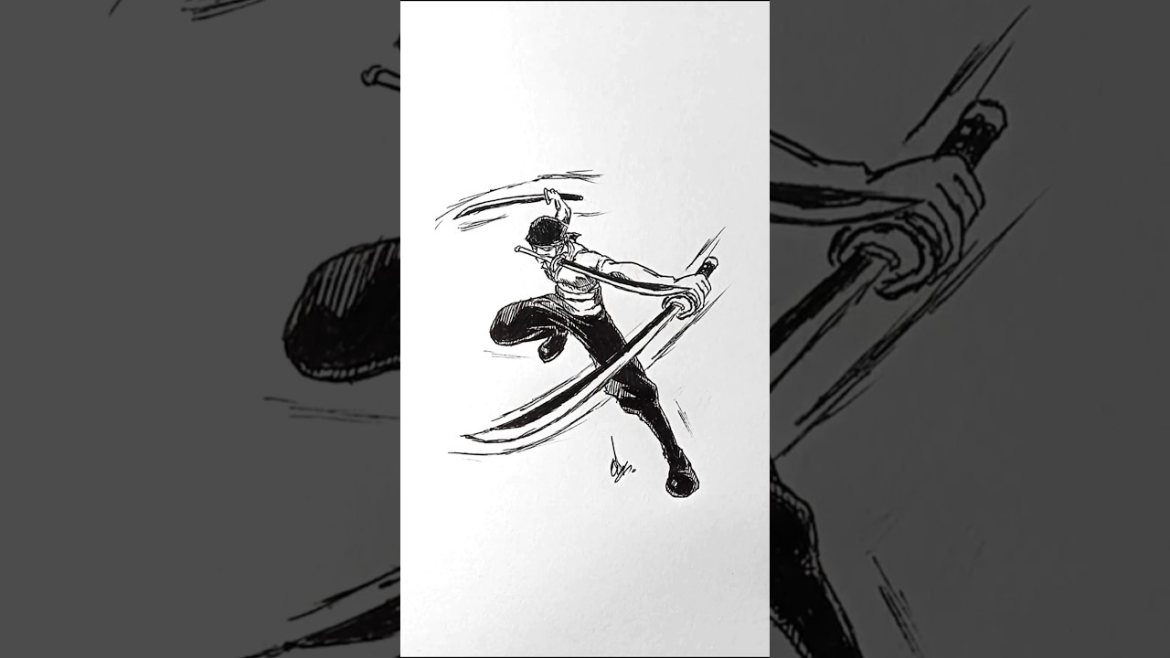 Быстрое рисование человечка Зоро 