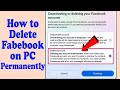 How to Delete Facebook Account Permanently on pc/laptop 2023 | delete remove fb account fb id lite