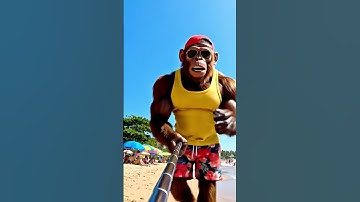 VEO 3 | Bablu in Goa beach #ai #veo3 #shorts #ytshorts #monkey #aivideo #cute #viral