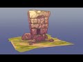 Ancient Ruins - Sculpting,GreasePencil(Blender Timelapse)