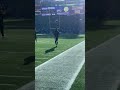 Jordan Addison warming up in Seattle